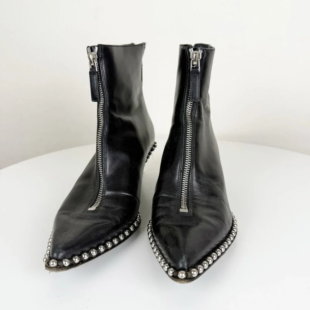 Alexander Wang Eri Studded Leather Ankle Boots In Black